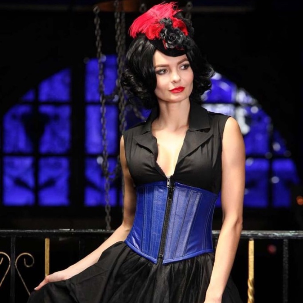 Blue Leather Waist Cincher